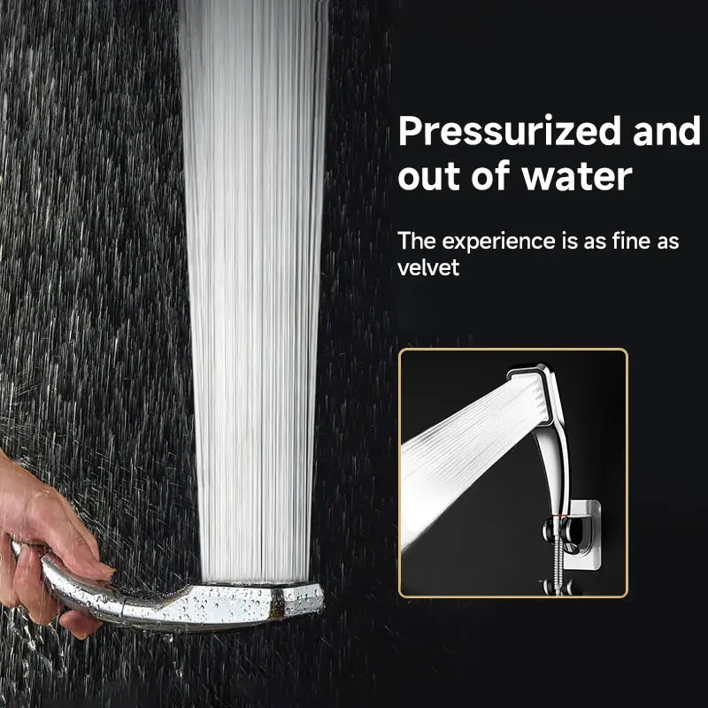 300 Holes Pressurized Showerhead Hand Hold Square Shower Head Water Saving Rainfall Spray Nozzle Bathroom Accessories Oasis Select