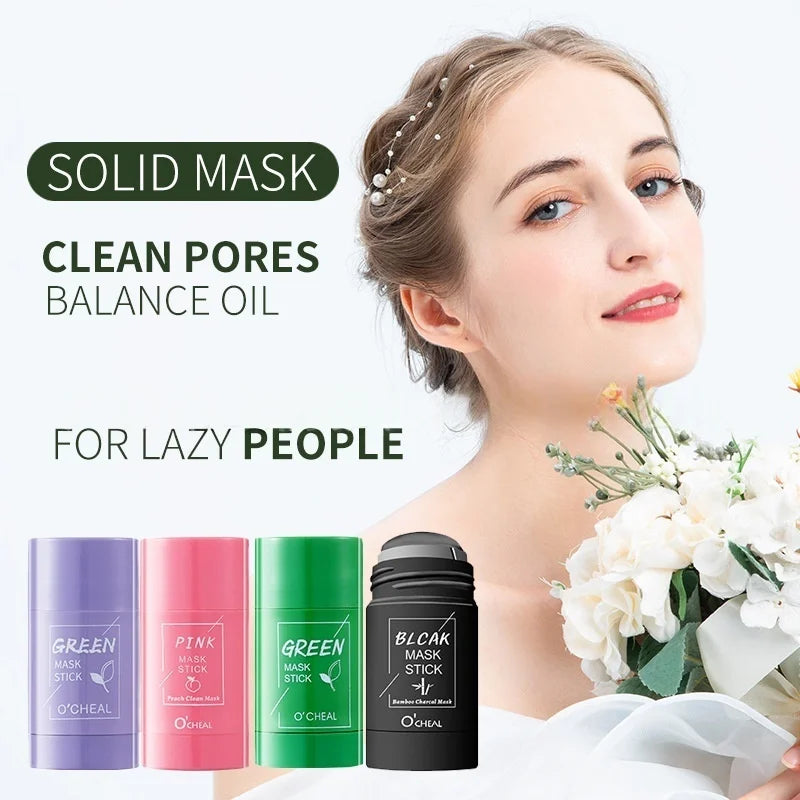 Natural Green Tea Facial Mask Stick Oil Control Mud Cream Hydrating Blackhead Removal Pore Refining Skin Care Oasis Select