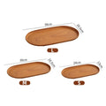 3pcs Large Tray Set, Snack Plate, Tea Cup Plate, Faux Wood Grain and Modern Style Design, Stackable, Reusable Plastic Trays Oasis Select 3Pcs