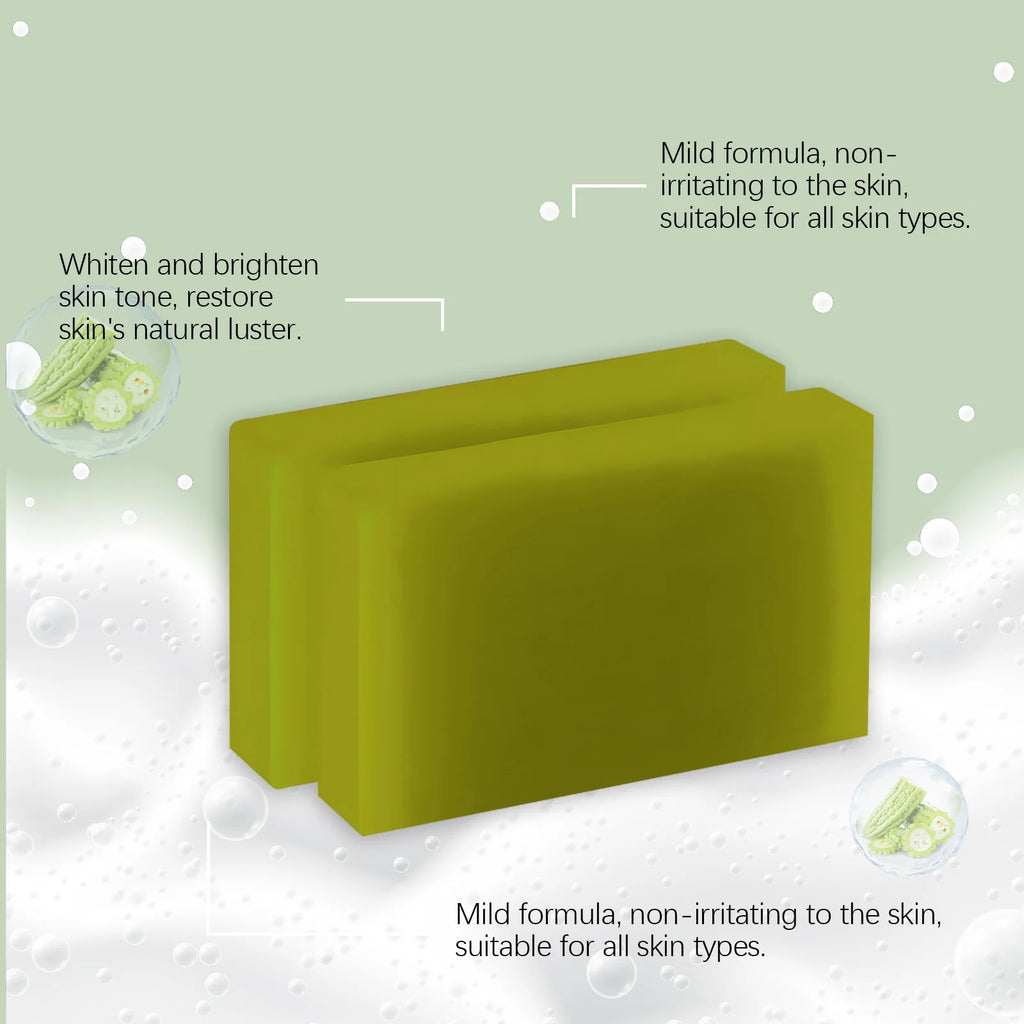 60G Bitter Melon Body Soap Bar Cleaning Skin Dirts Hydrating Remove Dead Skin Improve Smoothness Oil Control Refreshing Soap Bar Oasis Select