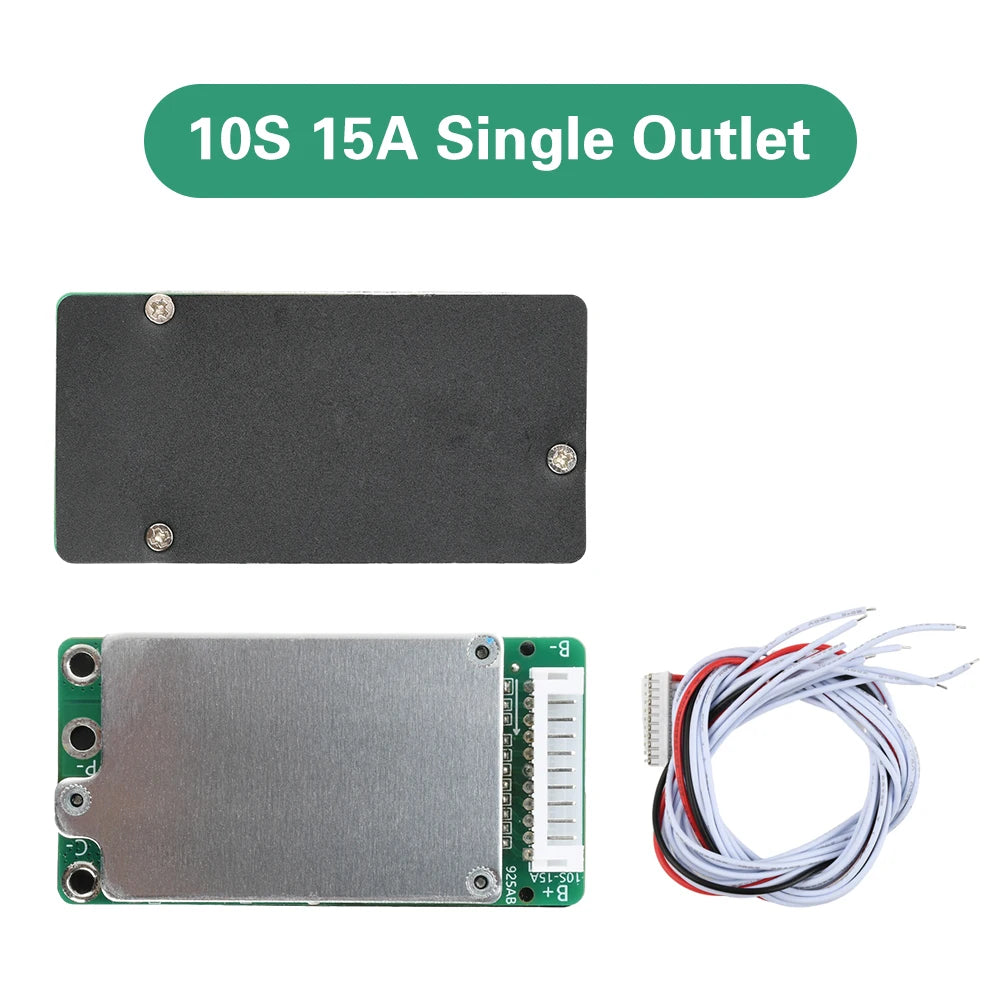 BMS 10S 36V 15A Lithium Battery Charge Board PCB 18650 Battery Balanced Protection Board Li-ion Cell Balancer for Electric Car Oasis Select Same Mouth