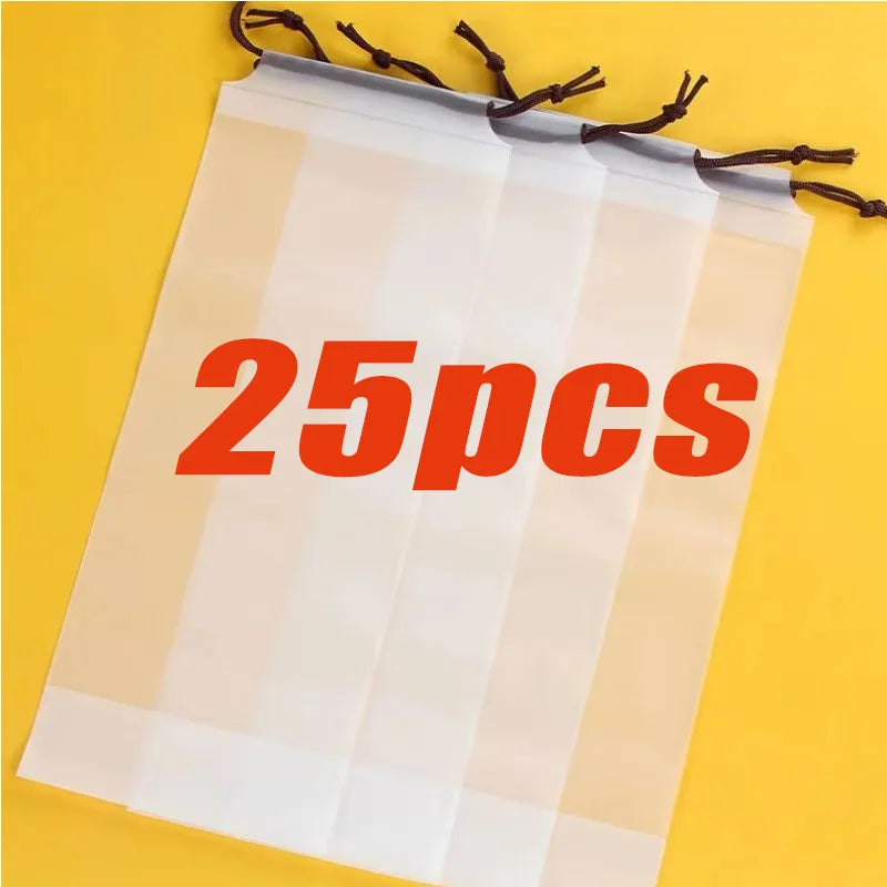 5-40pcs Umbrella Storage Bag, Semi Transparent Plastic Waterproof Umbrella Cover, Portable Drawstring Bag For Home Storage Oasis Select 25pcs