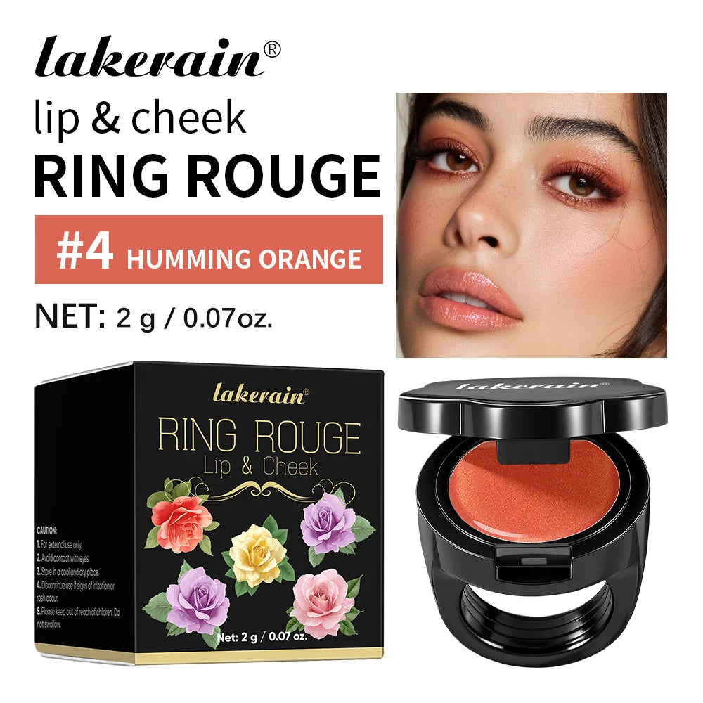 Ring Lipstick For Lip And Cheek Woman Makeup Unique Design Beauty Jewelry Moisturize Nourish Fashion Cosmetics Oasis Select 04 Humming Orange