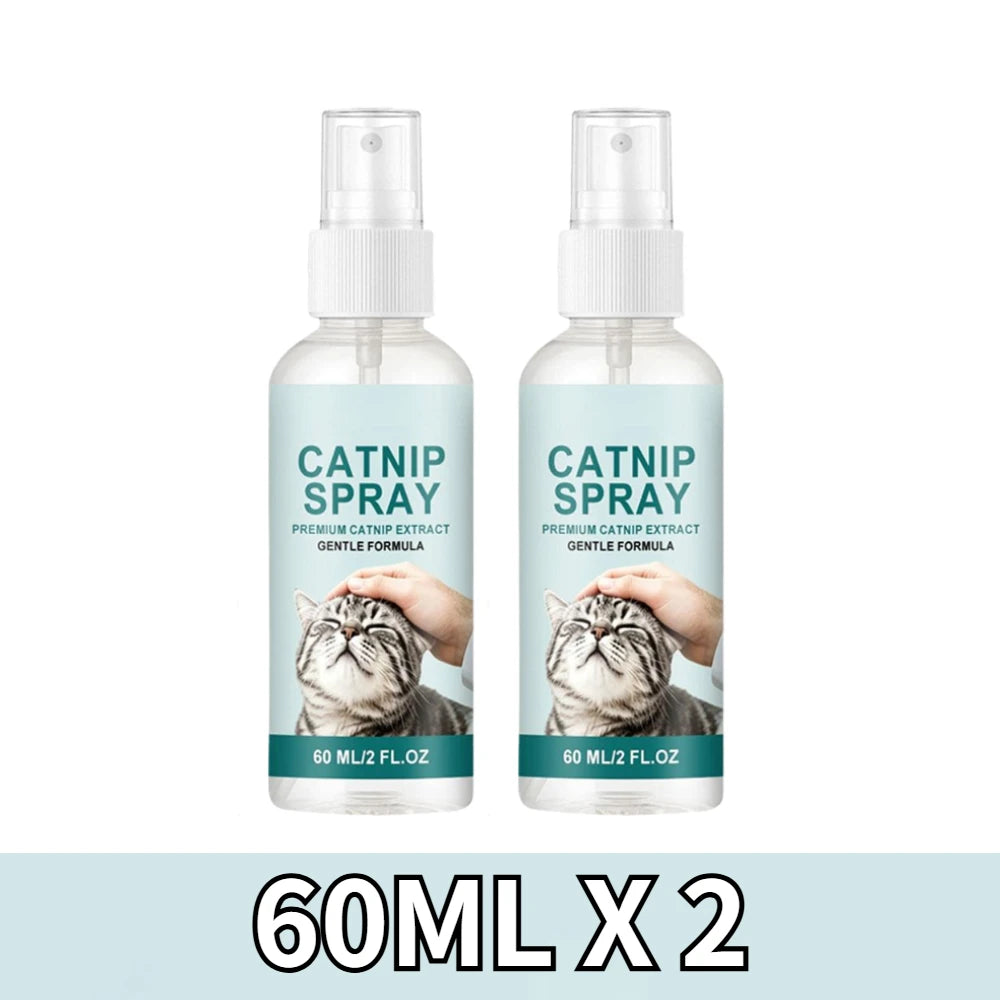 Active Catnip Spray for Cats Relieves Stress, Calming, Enhance Pet Vitality, Kitten Behaviour Spray Cats’ Fun Edible Mint Spary Oasis Select 60ML X 2