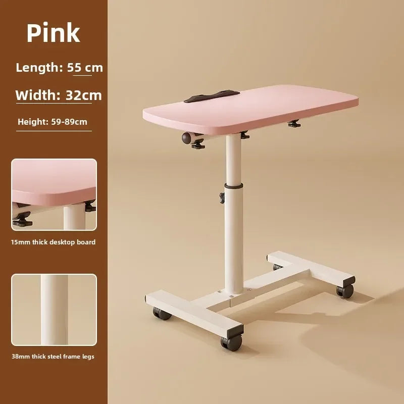 Multi-functional Household GoodsMovable Lifting Bedside Table, Living Room Sofa Side, Home Bedroom Computer Table Oasis Select Pink A