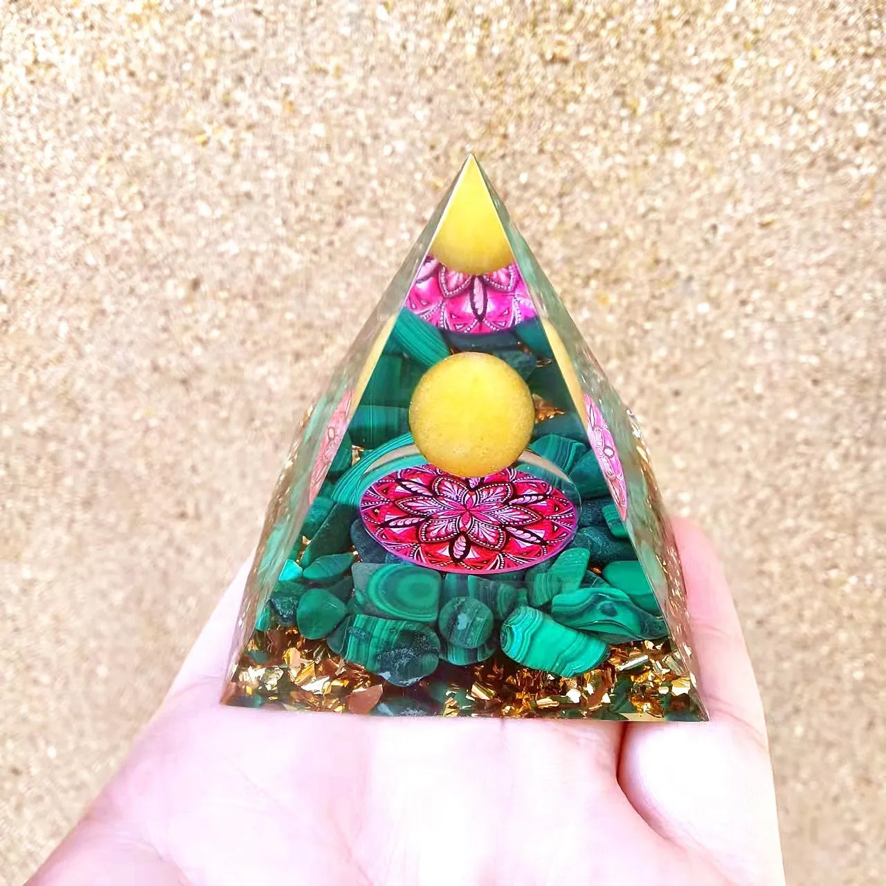 Crystal Pyramid ornaments crushed stone glue dropping resin crafts home and office car decoration products decorations for home Oasis Select 20 60mm x 60mm