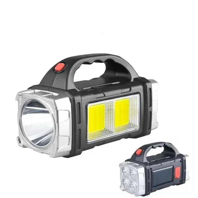 Solar LED COB Flashlight with Power Bank | Waterproof Outdoor