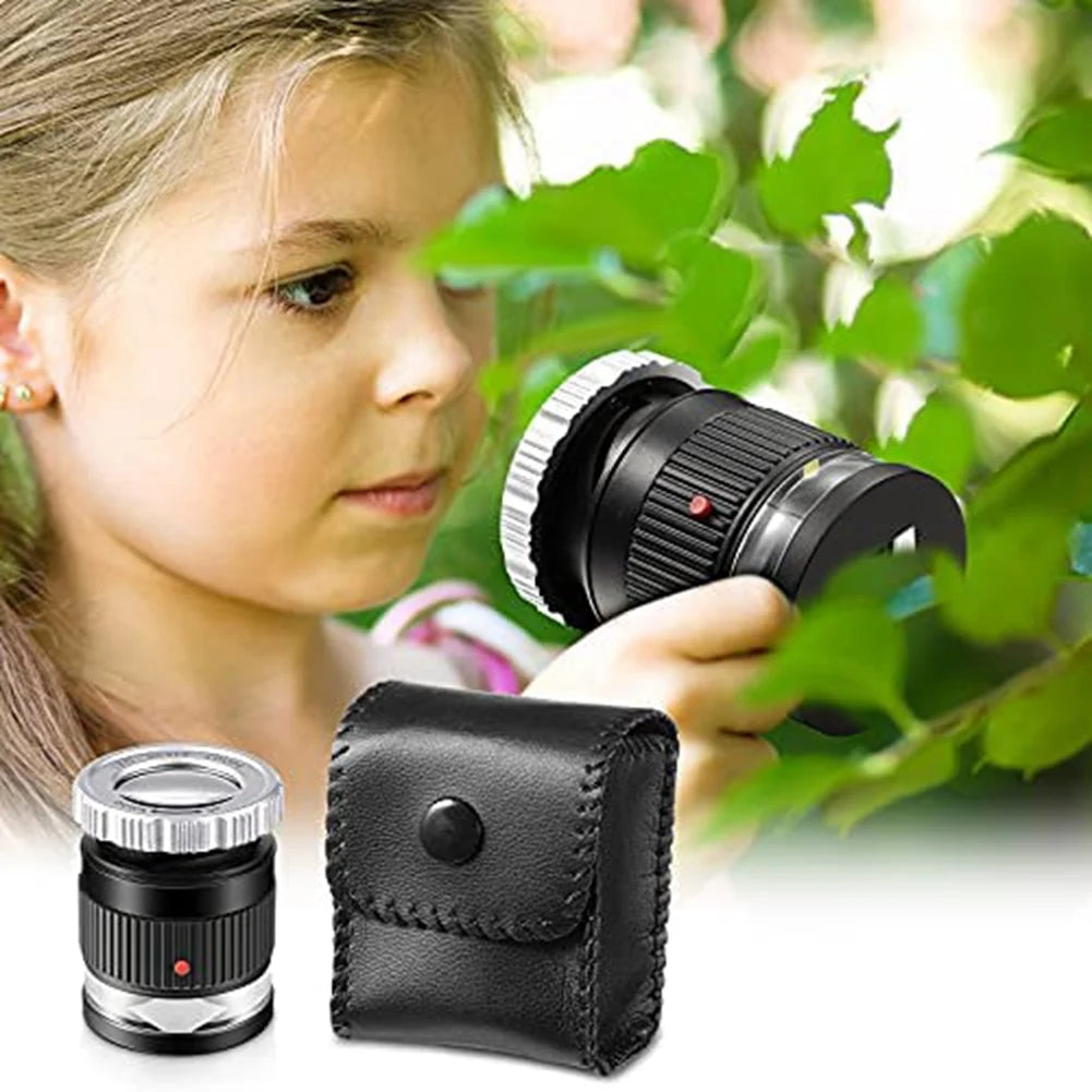 LIKE WISH 2Pcs Loupe Magnifier,30X 60X Illuminated Loupe Magnifier With LED Light Magnifying Glass Eye And 30X Loupe Magnifier Oasis Select