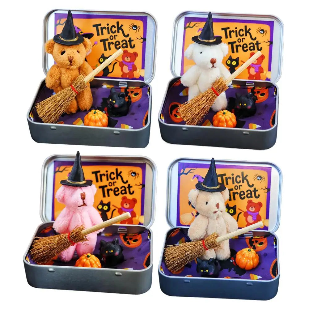 Cute Witch Teddy Bear in a Box – Halloween Plush Gift