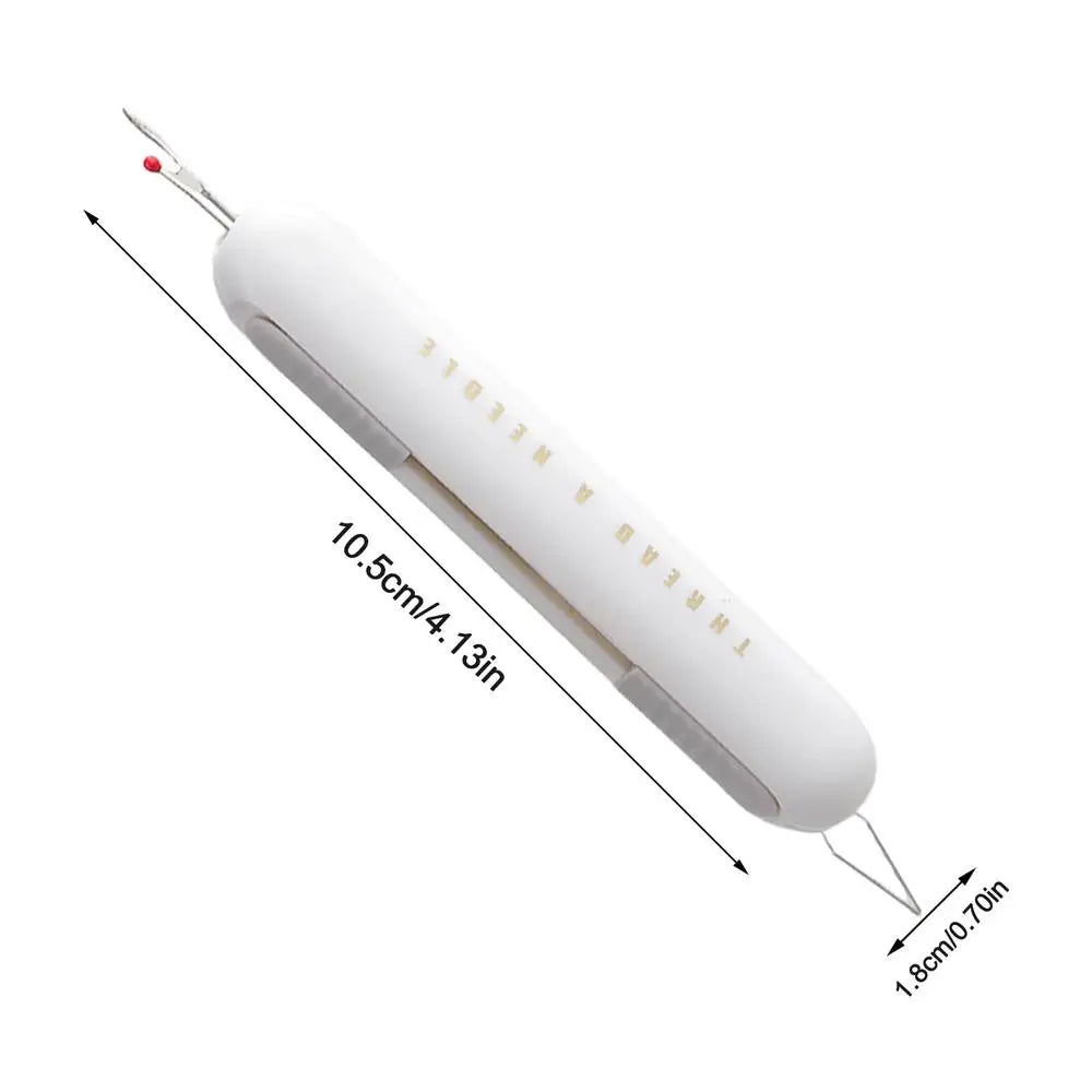 Needle Threader Seam Ripper 2-in-1 Manual Threader Stitching Remover Household Sewing Accessories Double End Design Needle Work Oasis Select WHITE