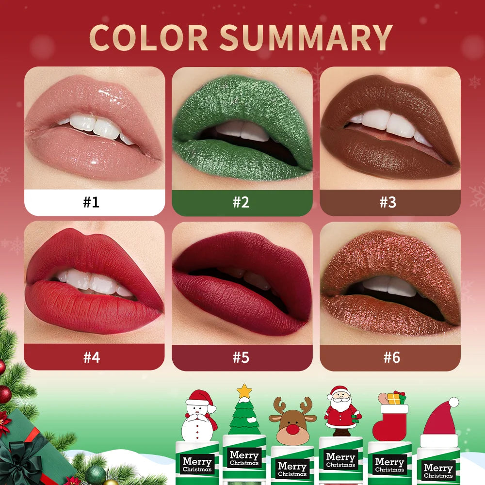 Christmas 5-Piece Colorful Lip Gloss Set – Shiny & Long-Lasting Lip Gloss Set Oasis Select