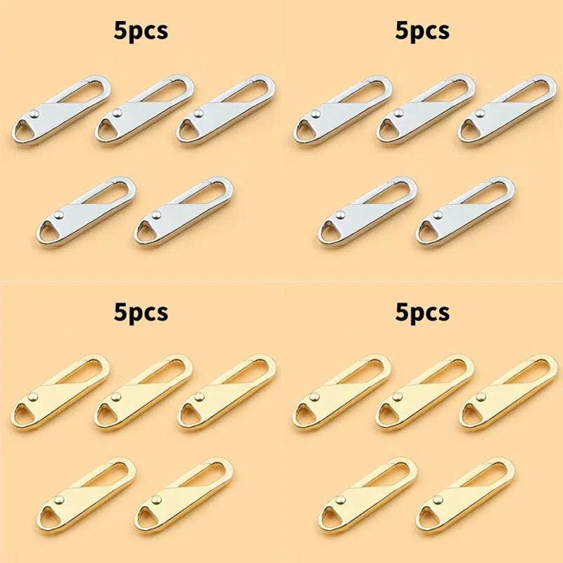5/10/15/20pcs Universal Replacement Zipper Slider Metal Alloy Removal Zipper Puller Luggage Bag Zip Head DIY Craft Sewing Tool Oasis Select 20pcs mix
