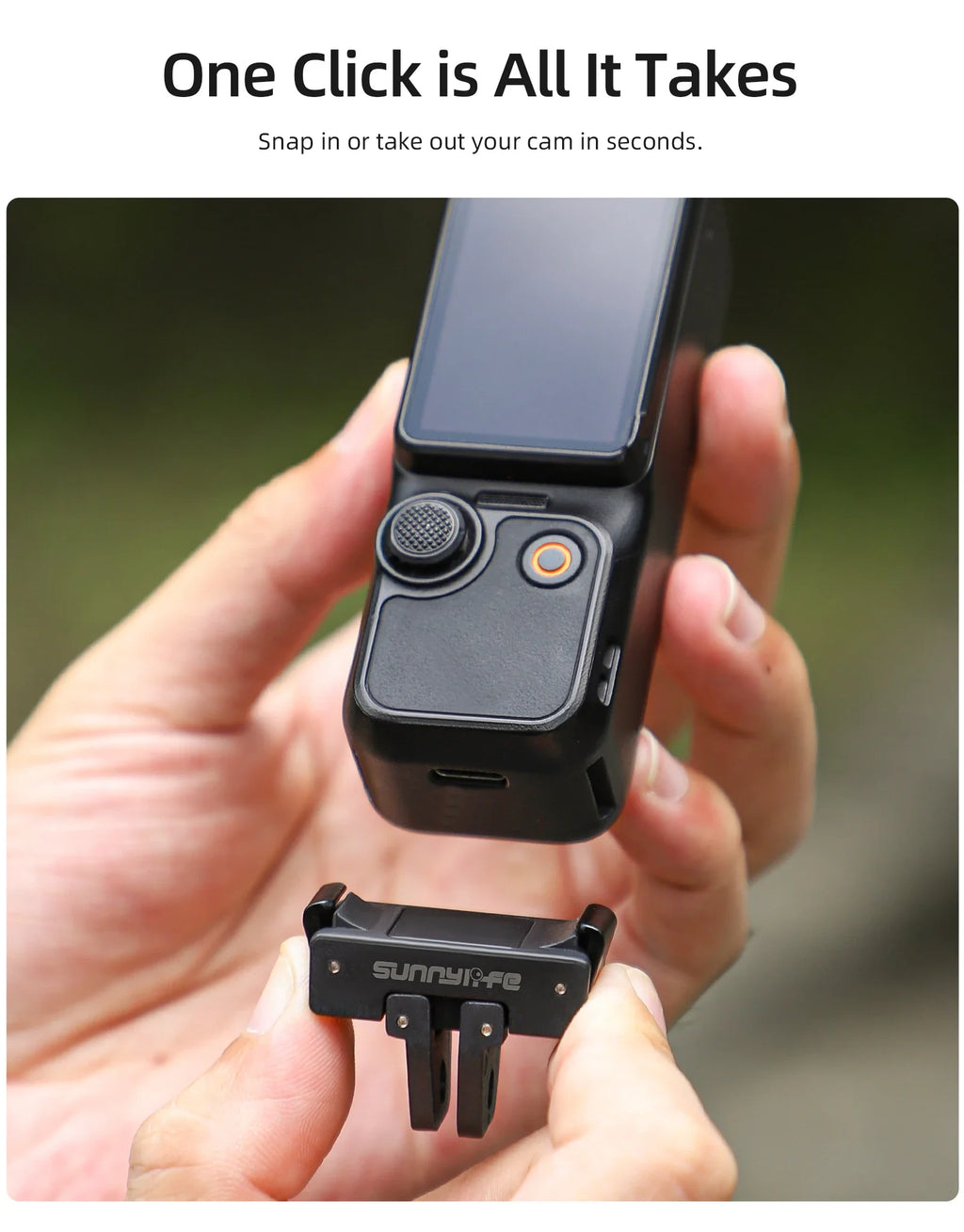 Sunnylife Quick Release Foldable Mount Adapter for DJI Pocket 4/3