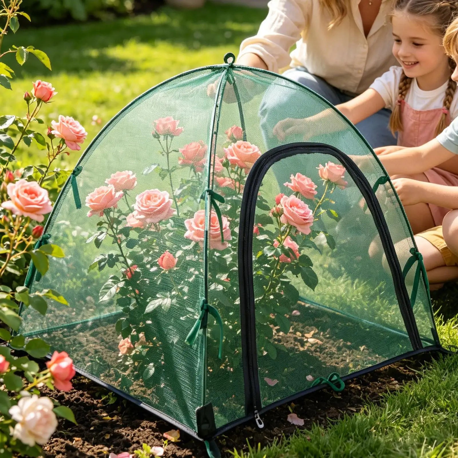 Plant Enclosure Fine Mesh Garden Netting Plant Barrier Covers Bird Mosquito Netting Vegetable Fruit Protection Net Covers Oasis Select