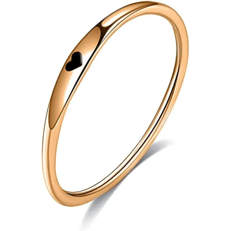 925 Sterling Silver Carved Heart Stackable Promise Ring | Sizes 6–10 Sterling Silver Ring Oasis Select Rose gold 5