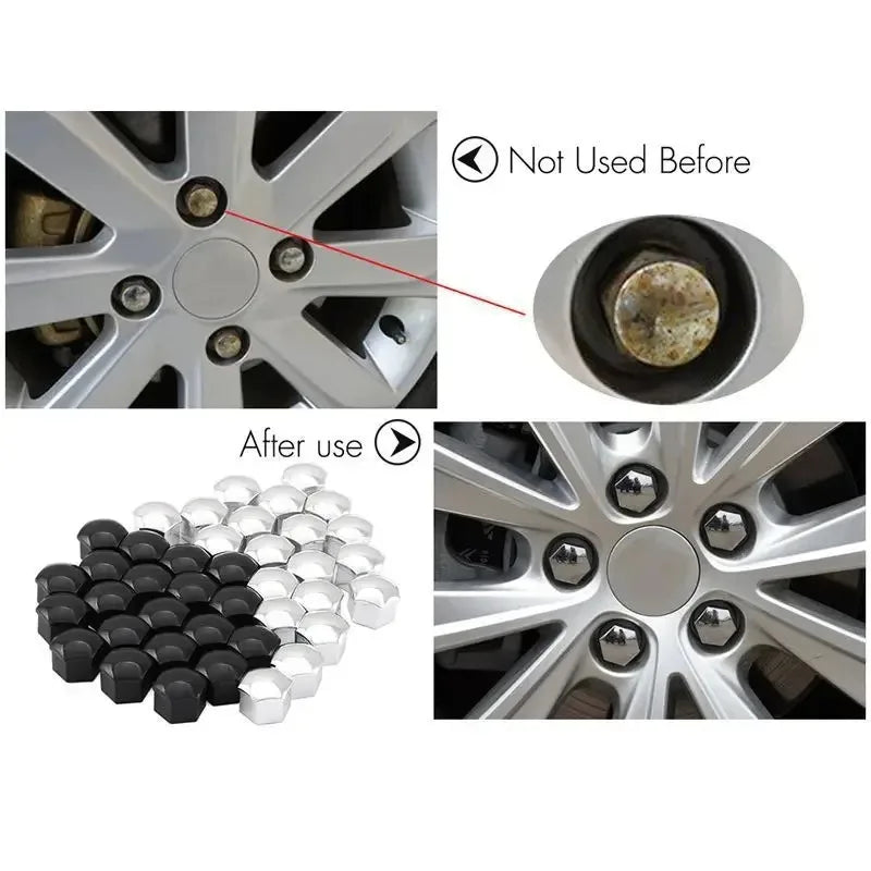 20/40/60Pcs 17mm Car Wheel Nut Caps Auto Hub Screw Cover Bolt Rims Exterior Decoration Special Socket Protection Dust Proof Oasis Select