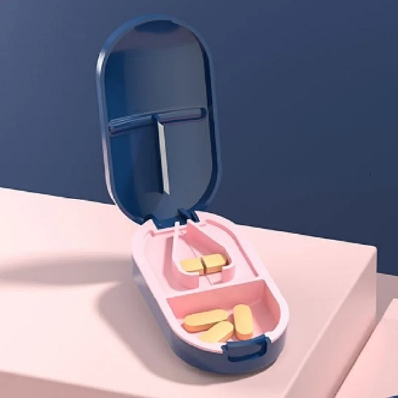 Portable Pill Cutter & Crusher with Storage Box | Steel Blade