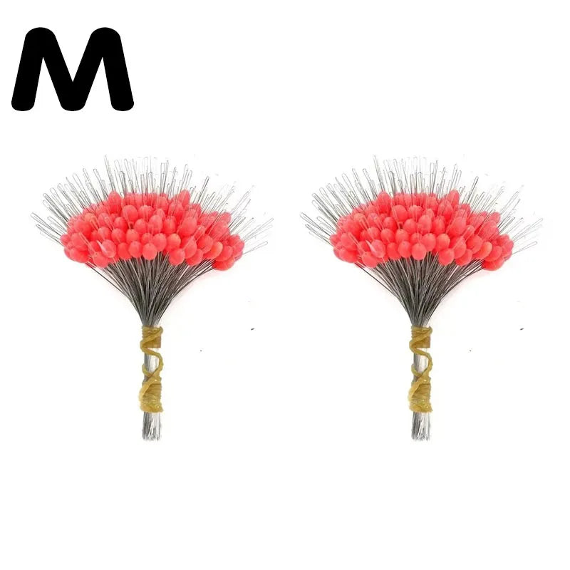 1/2Set Silicone Space Bean Oval Stopper Bobber Profession Fishing Float Resistance Anti-Strand Fish Line Fishing Gear Oasis Select Red M-2set