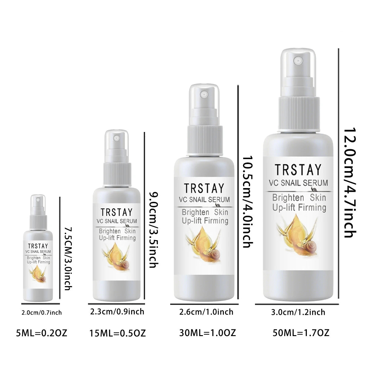 TRSTAY VC Snail essence Facial Repair essence Red Pore Whitening Shrinking Skin Brightening spray Oasis Select