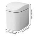 Desktop Trash Can Mini Garbage Can Plastic Dustbin with Shake Cover for Home Office Waste Bins Household Cleaning Storage Box Oasis Select White