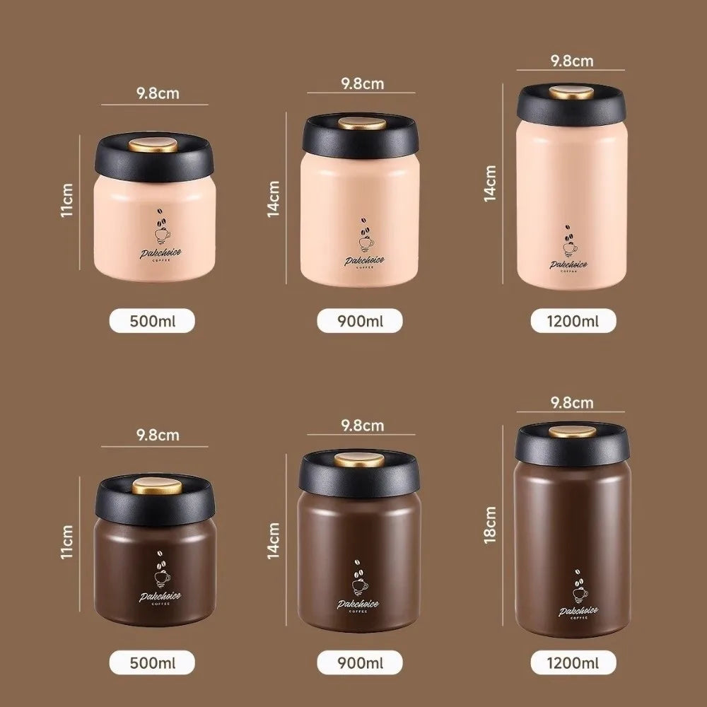 316 Stainless Steel Airtight Vacuum Coffee Storage Jar