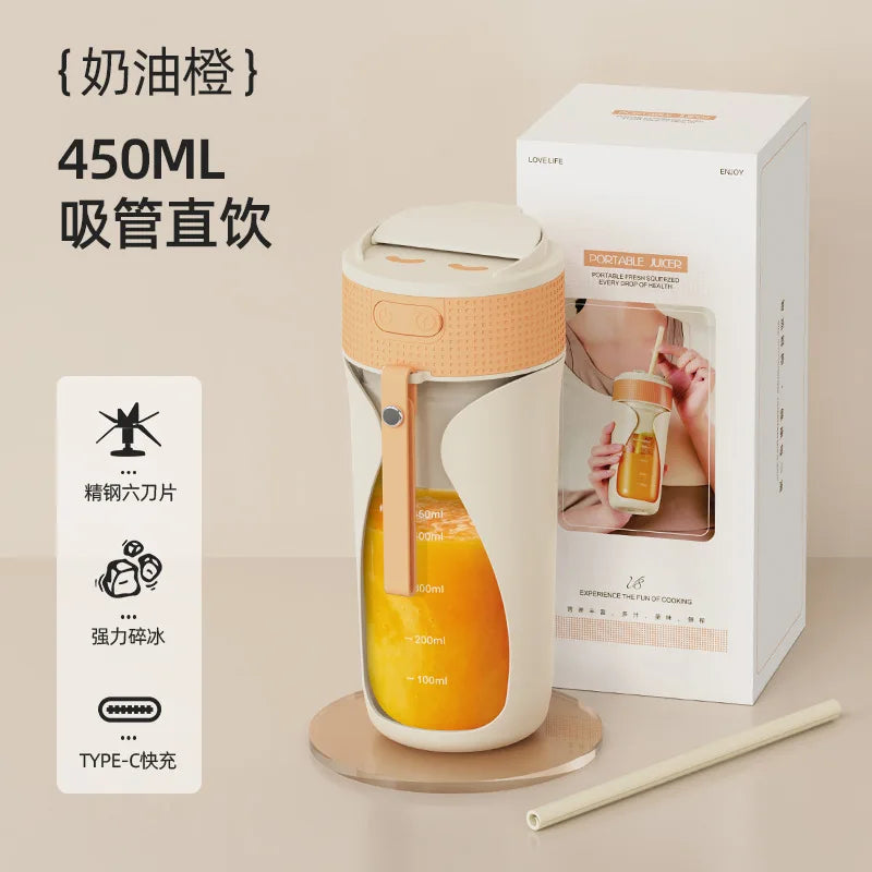 Portable Wireless Charging Electric Juicer Cup 450ml