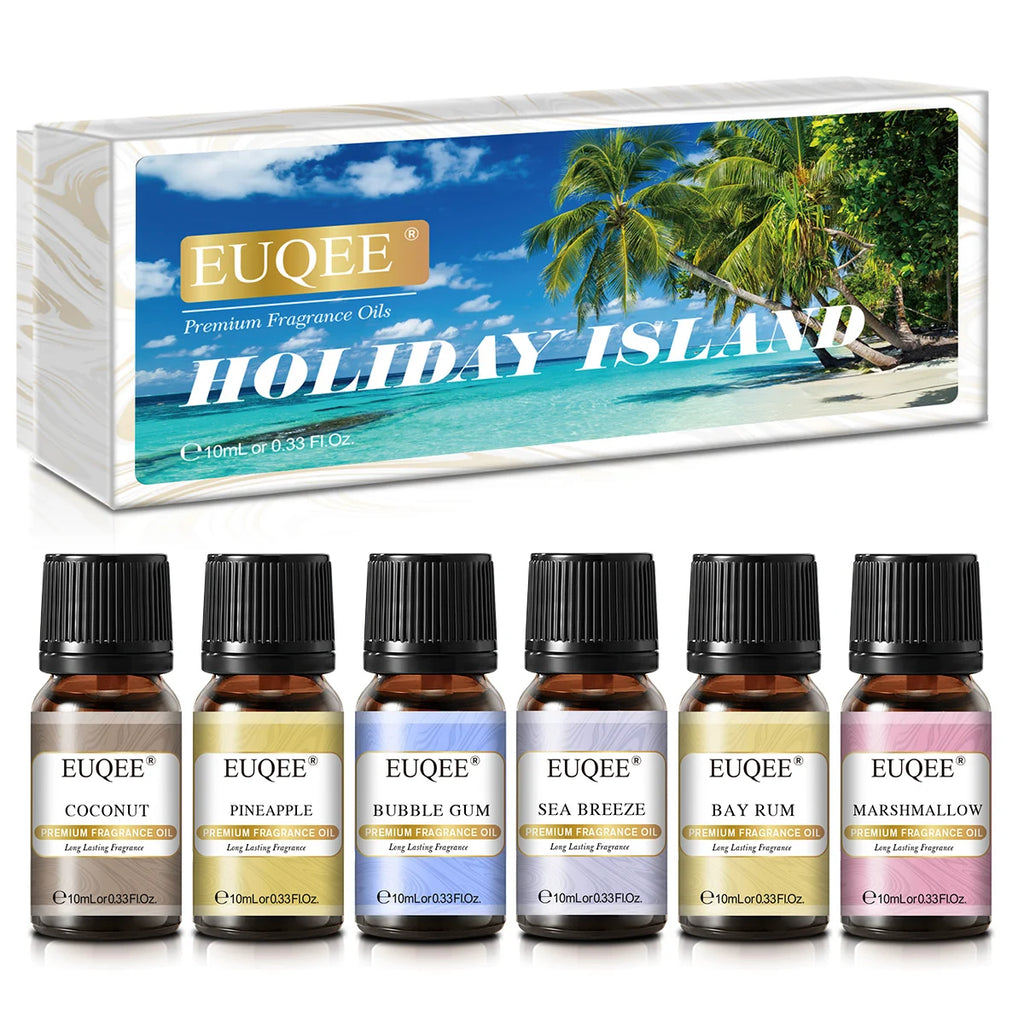 EUQEE 6-Piece Fragrance Oil Set – Reed Diffuser & Candle Making