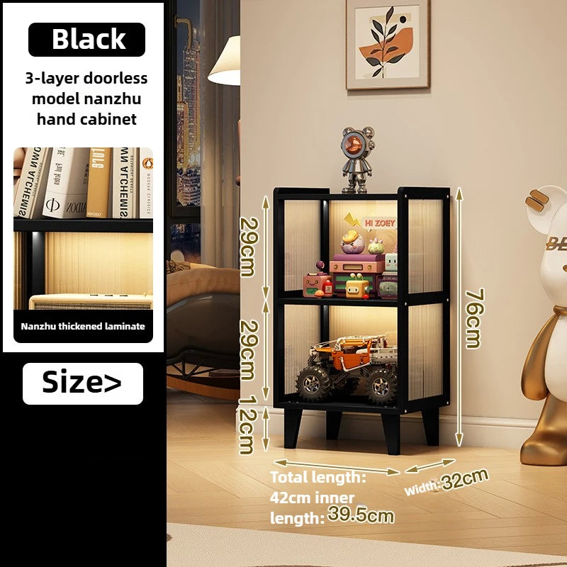 Multi-functional Figure display cabinet Bookcase Acrylic transparent dustproof Lego blind box storage cabinet Oasis Select Black F