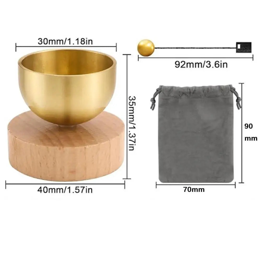 Brass Singing Bowl Yoga Meditation Bowl for Sound Healing Stress Relief Buddha Mindfulness bowl Instrument Singing Bowl Set Oasis Select Set