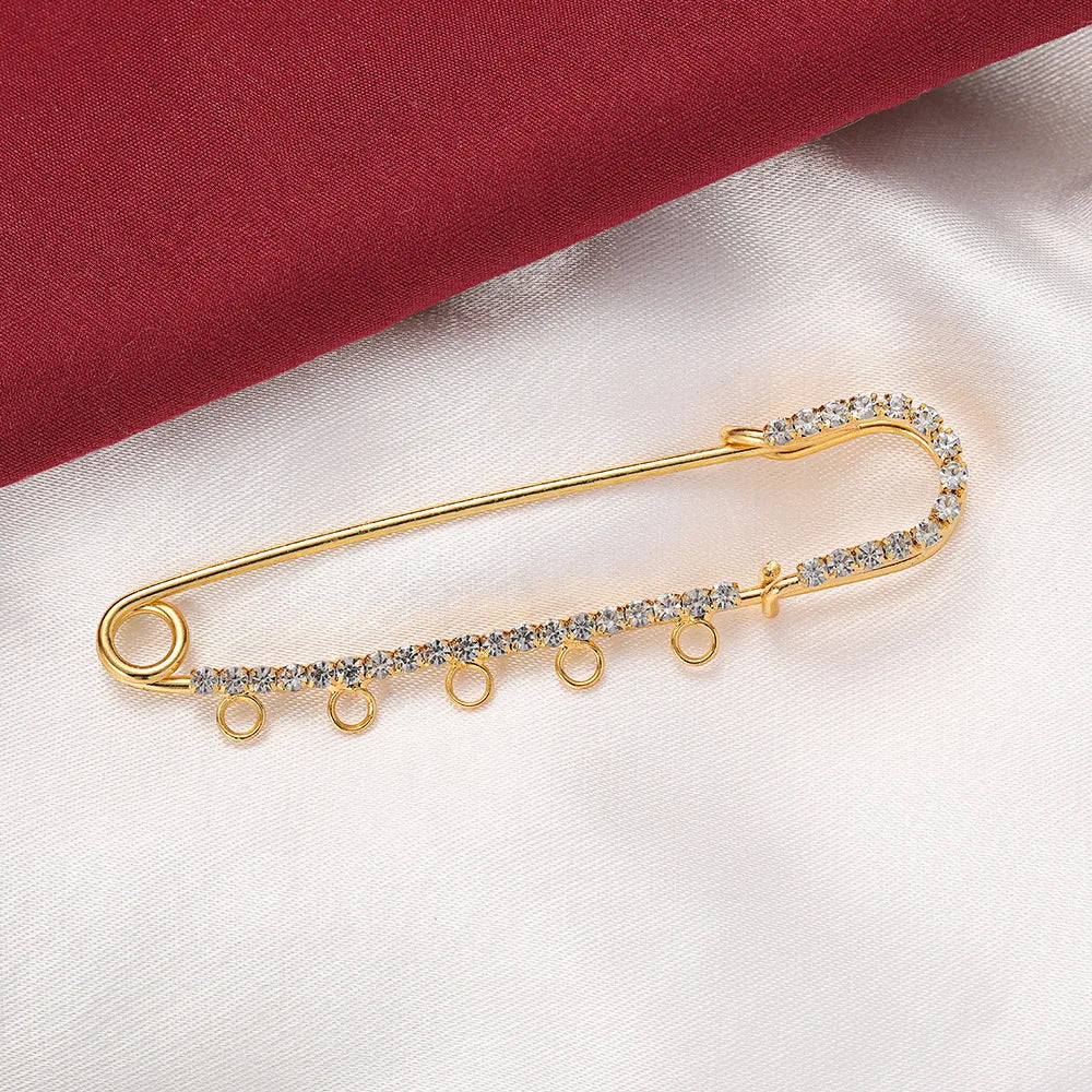 5pcs 50/60/70/75mm Rhinestone Brooch Safety Pins with 3/4/5 Loops for DIY Garment Blankets Skirts Knitted Fabric Crafts Oasis Select