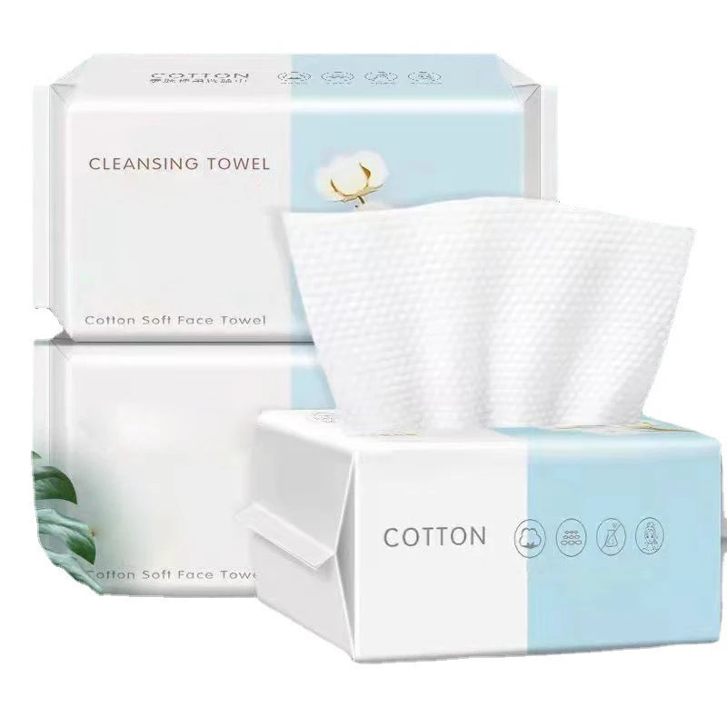 1 Pack of 100pcs Disposable Face Towels, Soft Makeup Remover Wipes, Travel Facial Cleansing Cotton Rounds, Dry & Wet Use Oasis Select