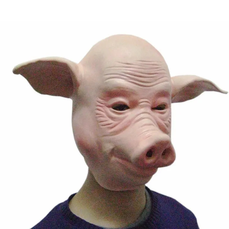 Halloween Scary Saw Pig Head Mask Cosplay Party Horrible Animal Masks Full Face Latex Mask Halloween Party Decoration Latex Prop Oasis Select