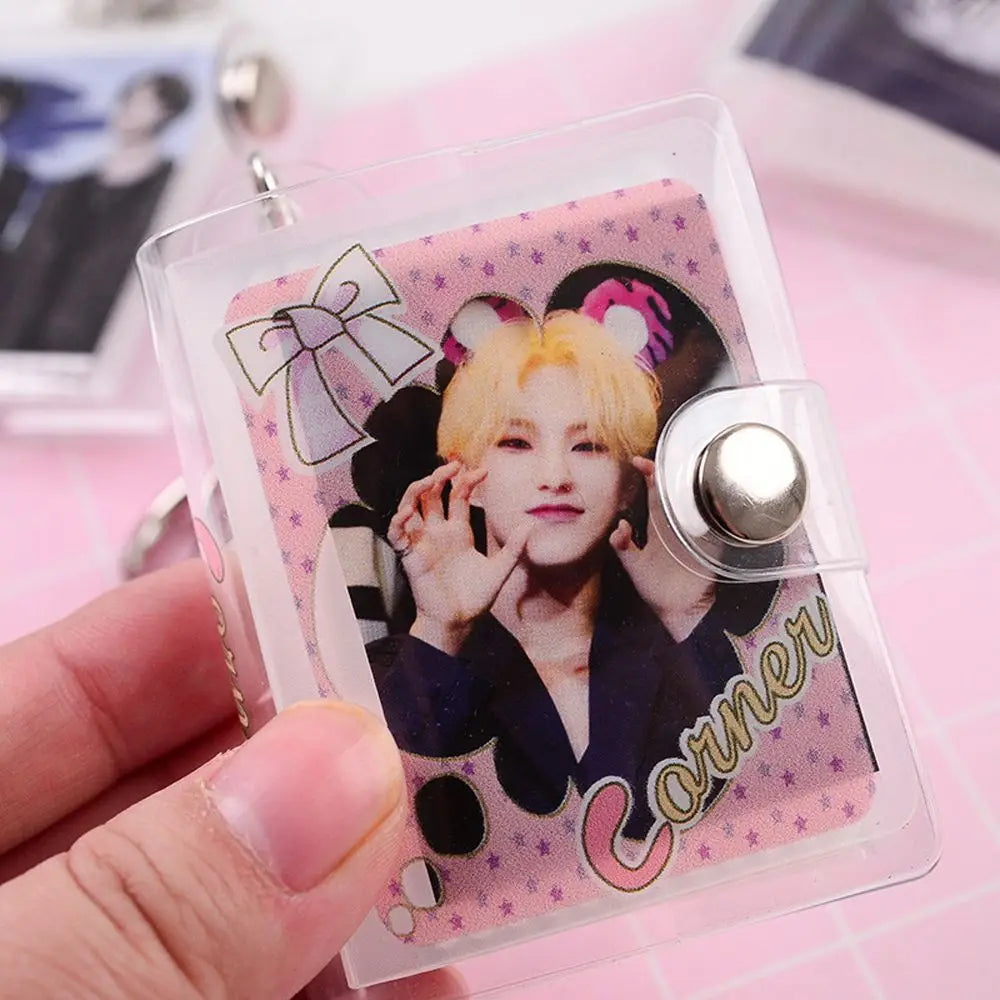Book Albums Pendant Photo Holder Pictures Storage Card Bag Photo Album Keychain Collection Card Holder Card Book Keyring Oasis Select