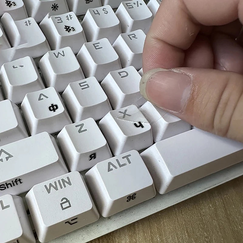 [Russian Language] Tear-Off Film Keyboard Sticker Desktop Laptop Key Sticker Single Film Universal Side Engraving Sticker Oasis Select