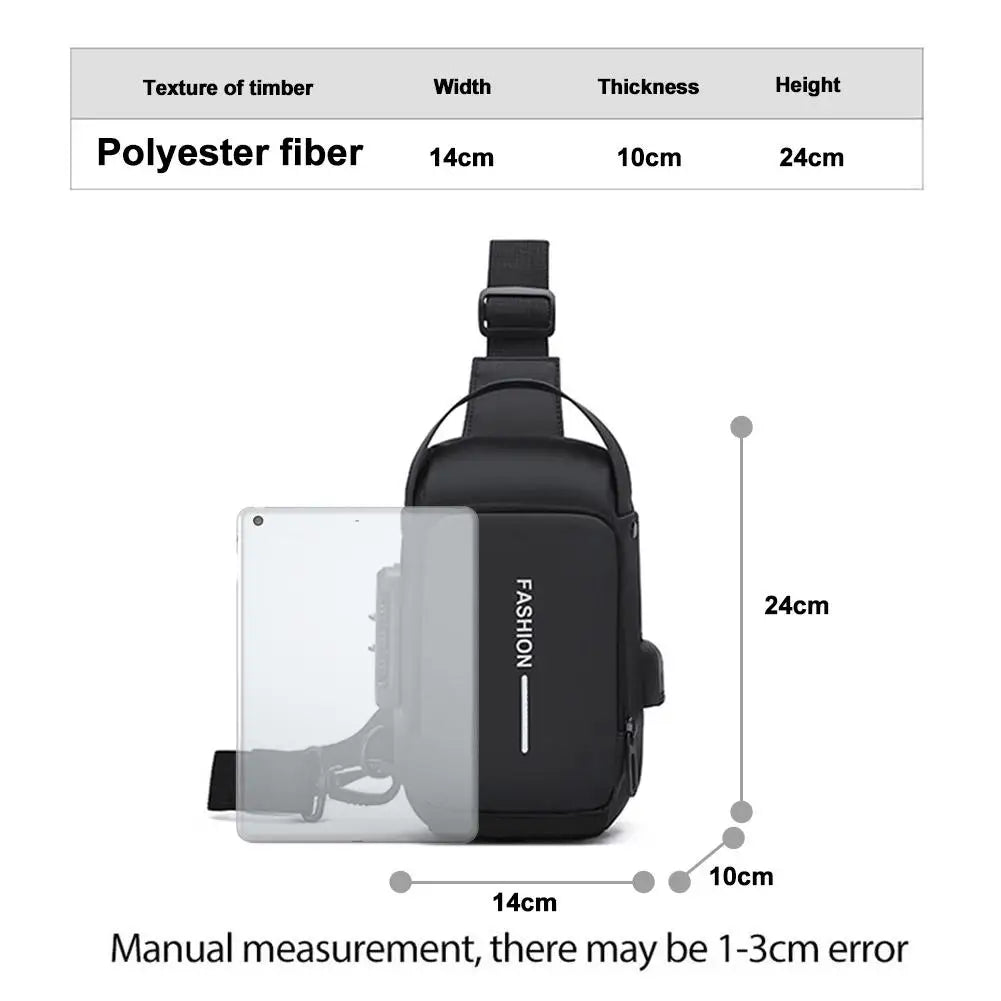 2025New Multifunction Anti-theft USB Shoulder Crossbody Bag Travel Sling Pack Messenger Pack Chest Bag Male Luxury Brand Men Oasis Select
