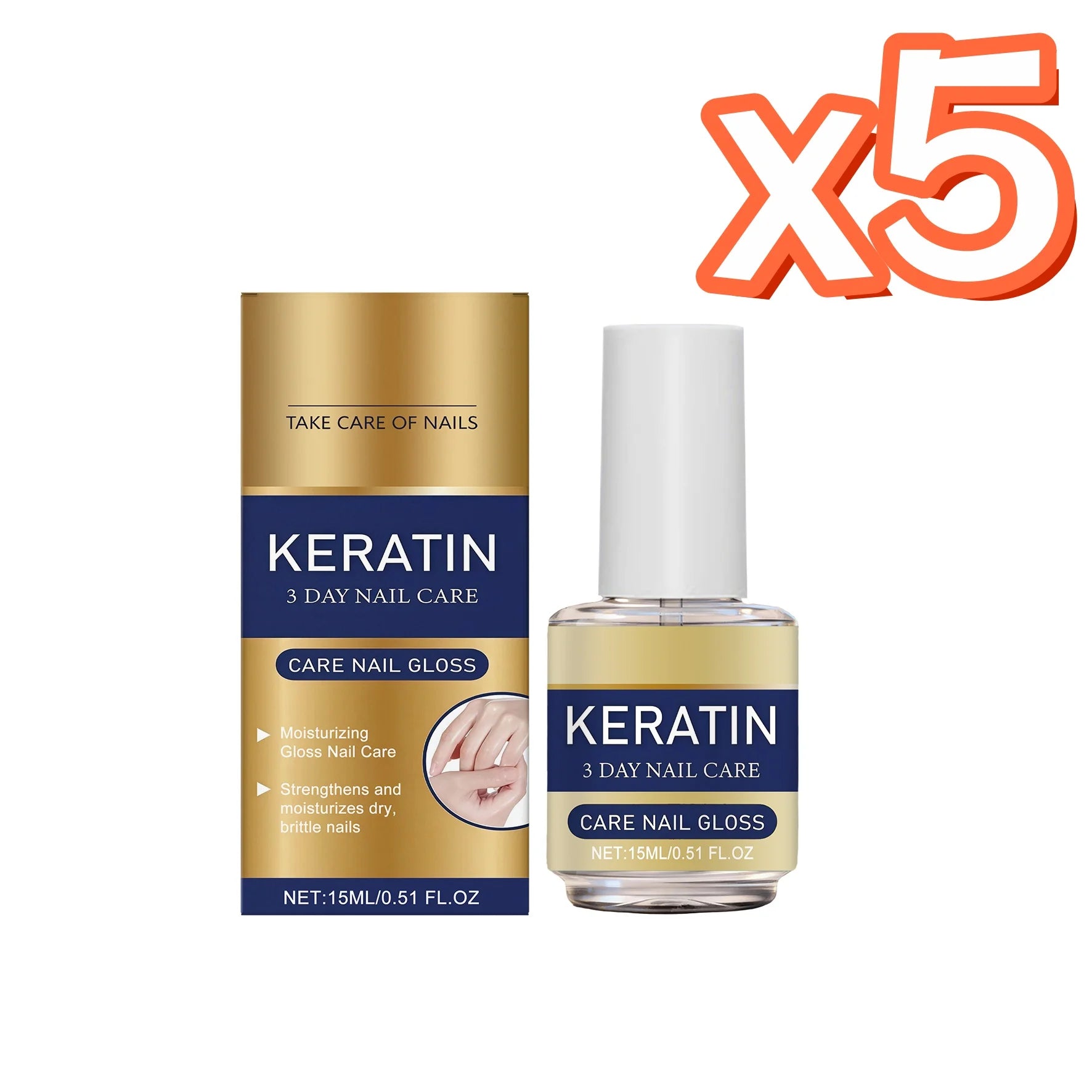 Keratin Nail Care Oil – Repair Brittle Nails & Strengthen Cuticles Nail Treatment Oil Oasis Select 15ml Boxed x 5