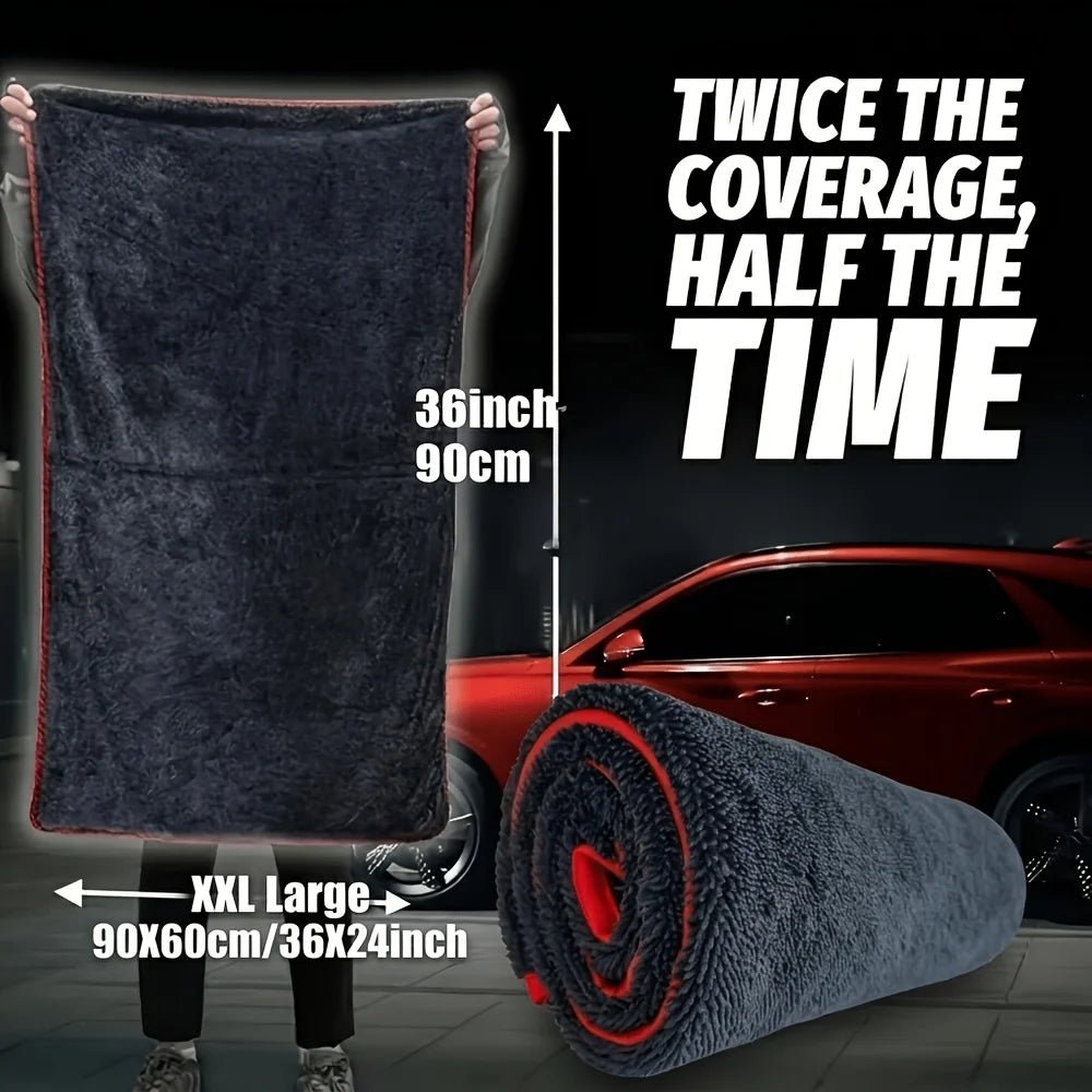 XXL Extra Large Microfiber Car Drying Towel with Twisted Ring Design - Super Absorbent Thickening Technology Suitable for Sedans Oasis Select