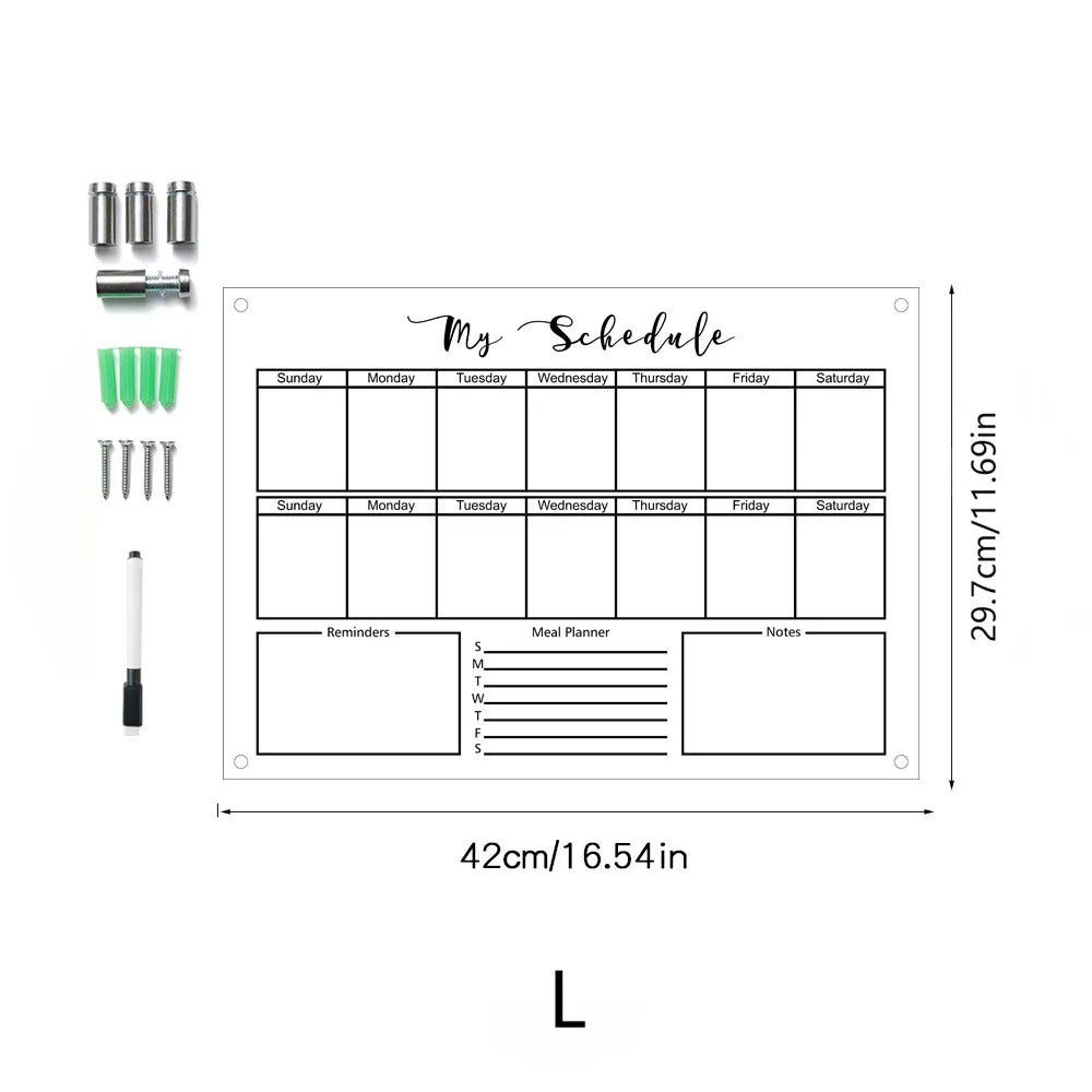 Acrylic UV printed calendar table study wall weekly plan can be erased itinerary Oasis Select TYU043-L