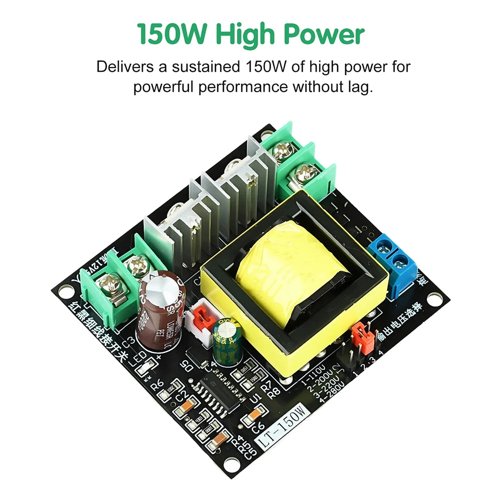150W DC-AC Converter Booster Module 12V to 110V 200V 220V 280V 150W Inverter Boost Board Transformer Oasis Select