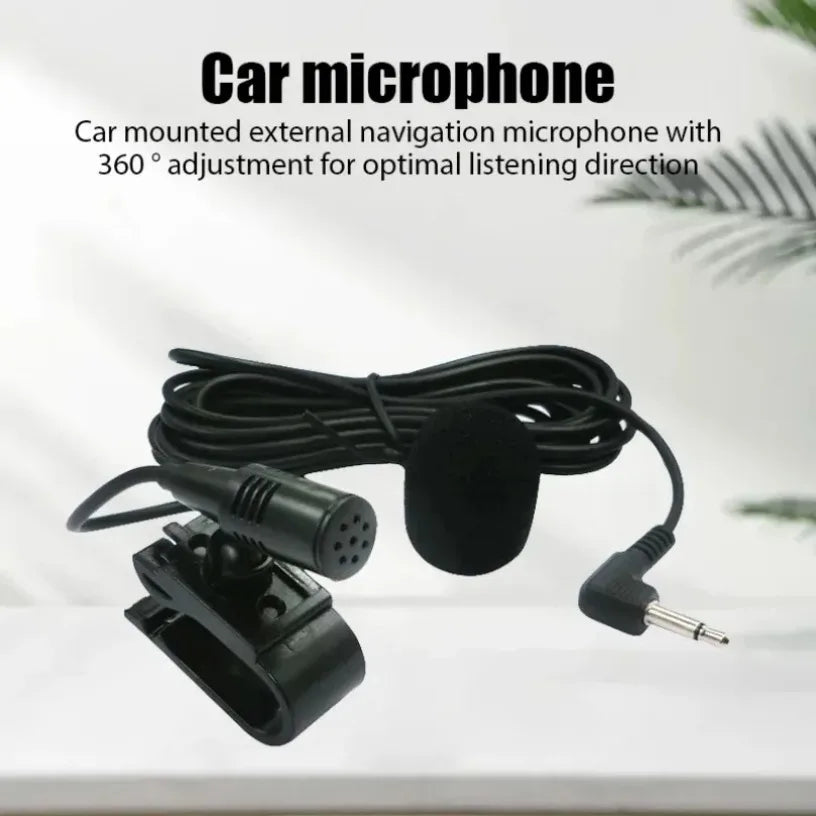 Car Self-Adhesive Type Clip 3.5mm Mini Wired External Microphone For Auto DVD Radio 2m Long Car Radio Wired External Microphone Oasis Select
