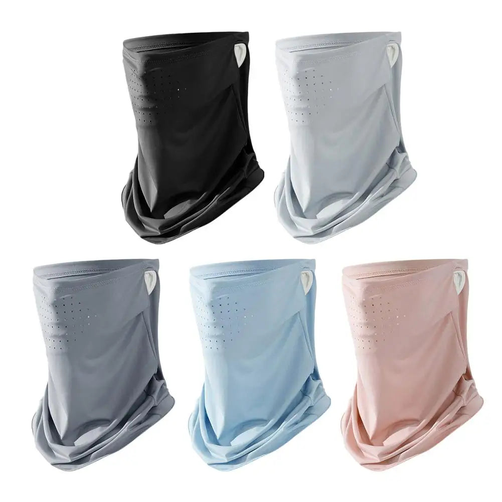 Unisex Face Scarf Breathable Ice Silk UV Sun Protection Mask Soft Adjustable Anti Ultraviolet Thin For Summer Outdoor Activities Oasis Select