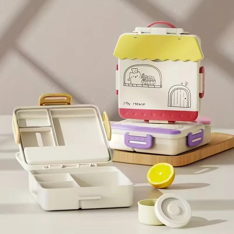Adult Lunchbox with 4 Compartments, Microwave Safe, Leak-proof, Includes Cutlery (spoon, Fork), Portable Cutlery Oasis Select