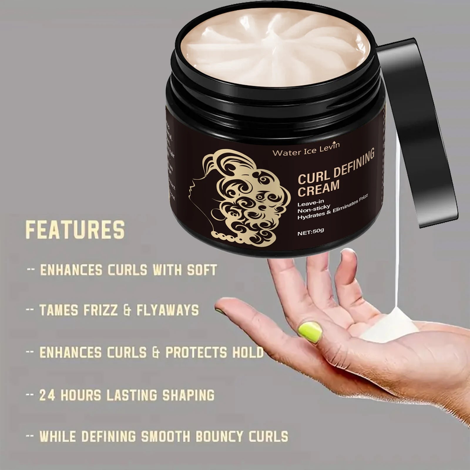Travel Curl Cream 50g – Coconut Oil Leave-In Frizz Control Leave-In Curl Cream Oasis Select