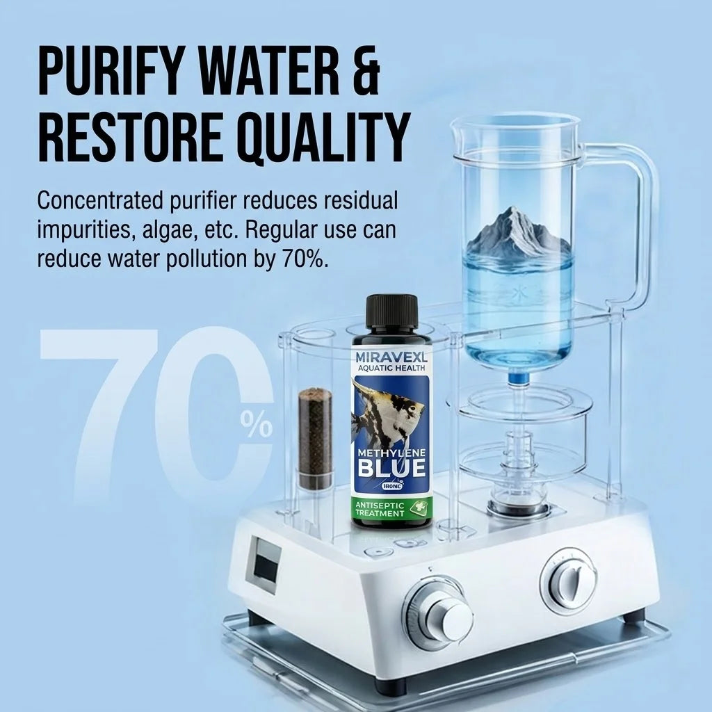 100ml Methylene Blue Aquarium Fish Tank Antiseptic Treatment: Fast Ich Fungus & Parasite Cure Water Care Drops, Pipette Gloves Oasis Select