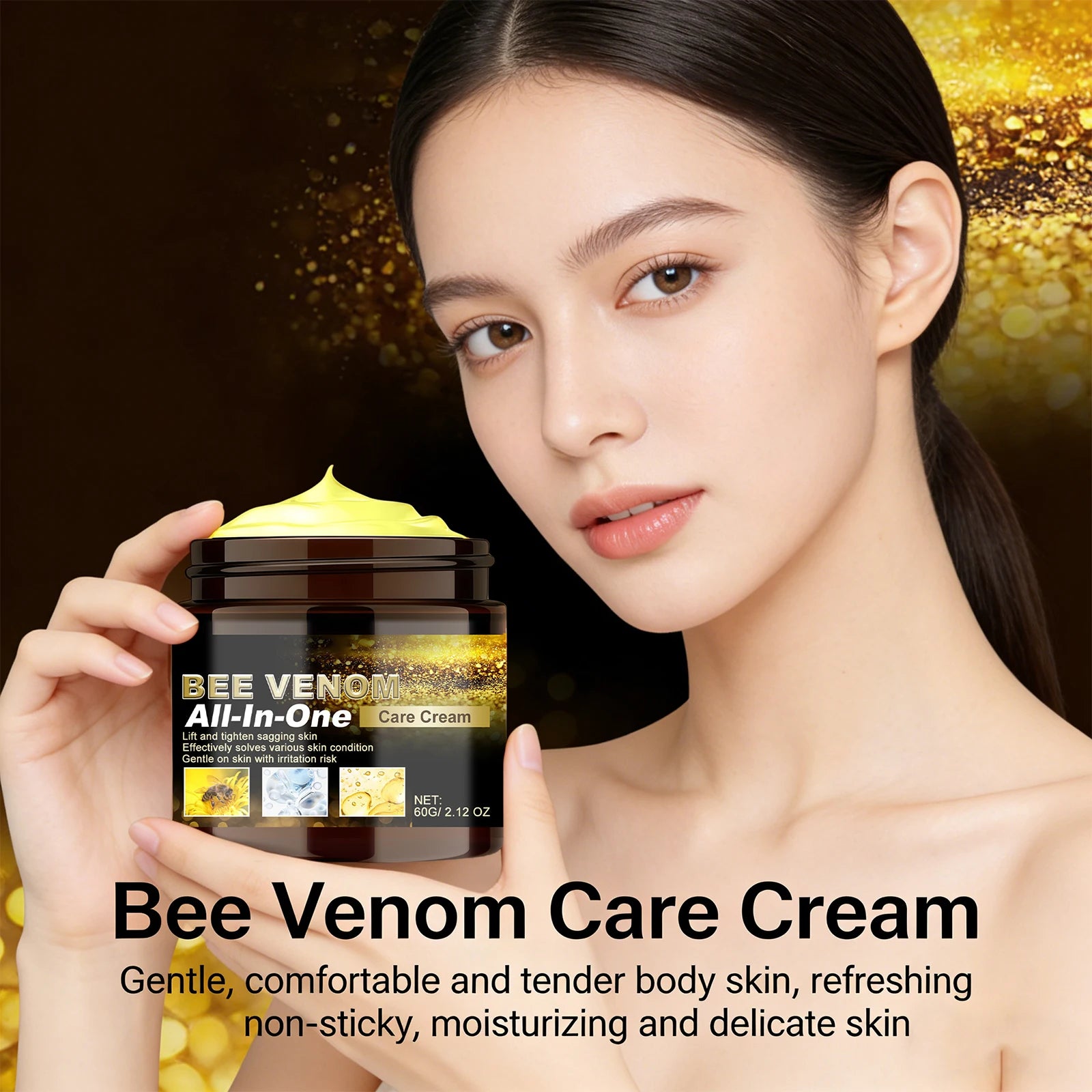 Bee Venom Care Cream Multi Effect All-in-One Lifting Tightening Cream Improve Sagging Skin Rejuvenation Repairing Skin Care 60g Oasis Select