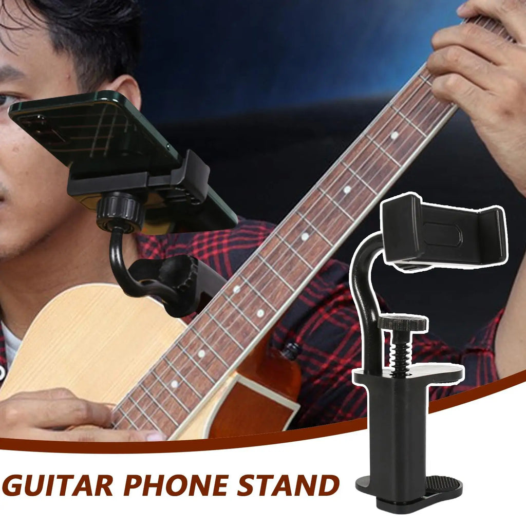 Guitar Phone Mount Guitar Stand Phone Holder Smartphone Clip Attachment for Streaming Relaxing Traveling Exercising Watching Oasis Select