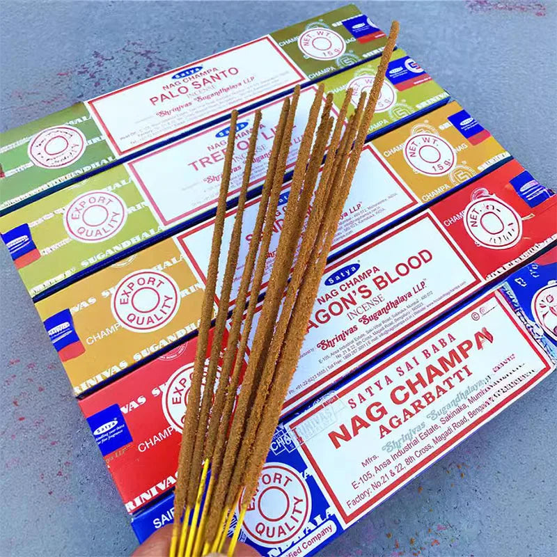 Batch Incense Satya 2/5 Packs Nag Champa PALO SANTO SANDALWOOD Super Hit Natural Karma Best Selling Original 100% Incense Sticks Oasis Select