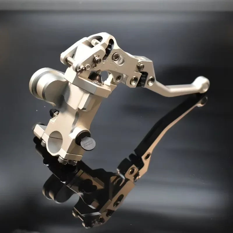 MXS CNC 16mm Piston Straight Push Brake Master Cylinder, Adjustable Lever Distance &Torque,Motorcycle Oasis Select Silver on the right
