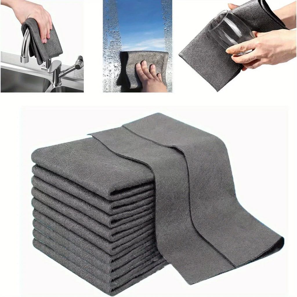 5 Thickened Magic Cleaning Cloth，Microfiber Traceless Cleaning Cloth，Reusable Glass Microfiber Cleaning Cloth，Kitchen、Glass、Mult Oasis Select