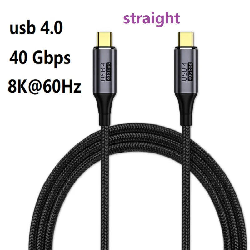 PD 100W 5A Fast Charging USB4.0 Thunderbolt 3 40Gbps 20Gbps Data Cable USB C to Type C 4K 8K@60Hz Video Cable For Macbook Pro Oasis Select 40Gbps straight 0.5m